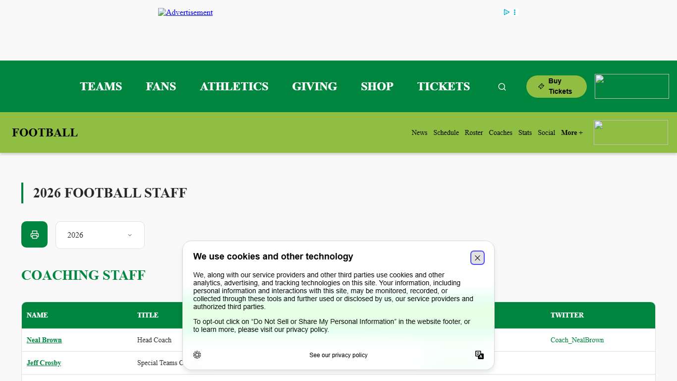 2026 Football Coaches - University of North Texas Athletics