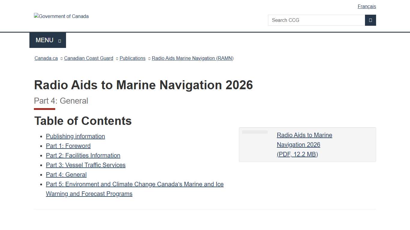 Radio Aids to Marine Navigation 2026 Part 4: General